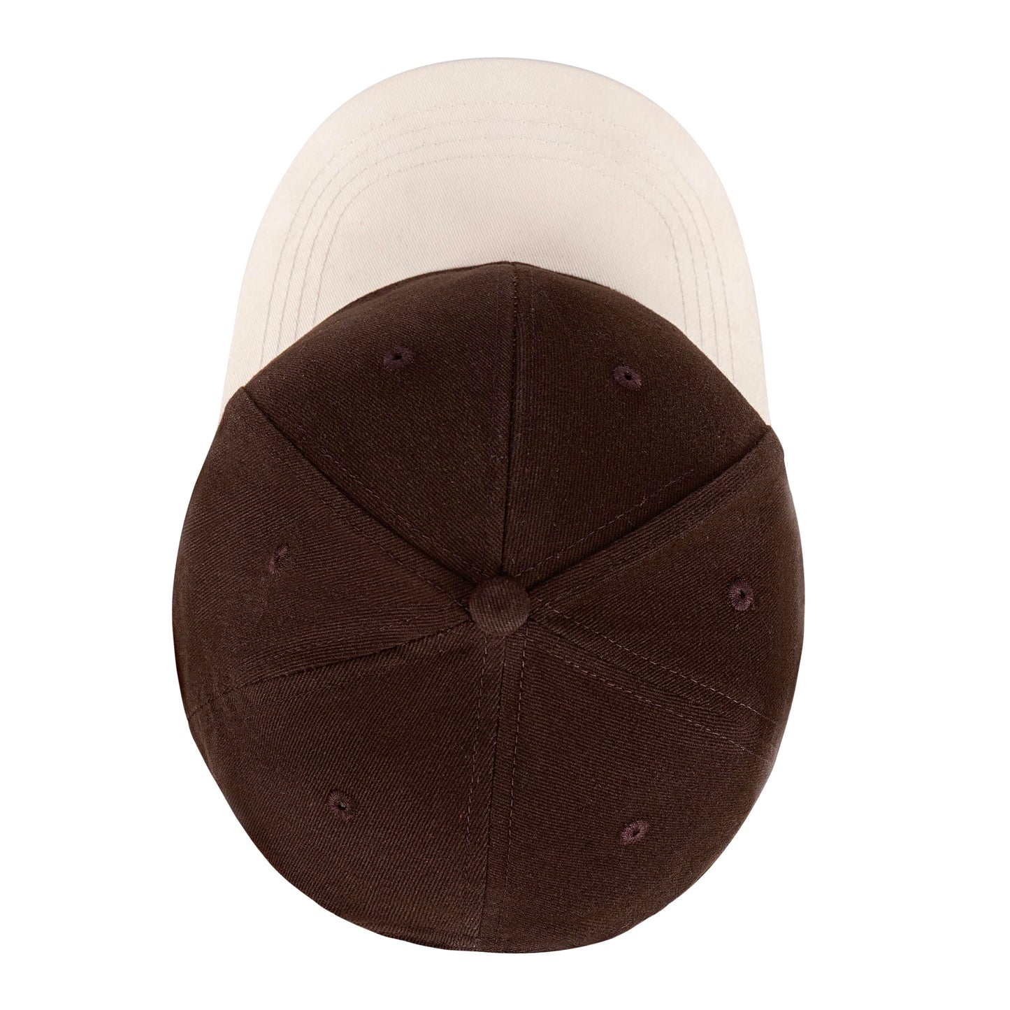Mens Cap, Plain Baseball Cap, 100% Cotton, Adjustable Size, Casual Hat, Two Tone Color Combinations (Brown & White)