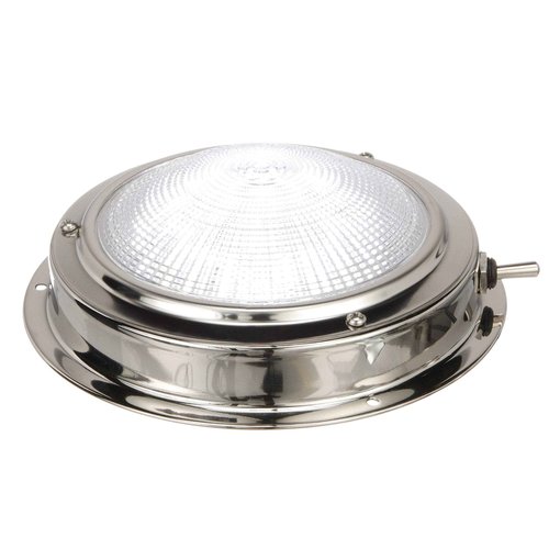 SEACHOICE LED Surface-Mount Dome Light, Bright White, Stainless Steel Flange, 4 in. Diameter