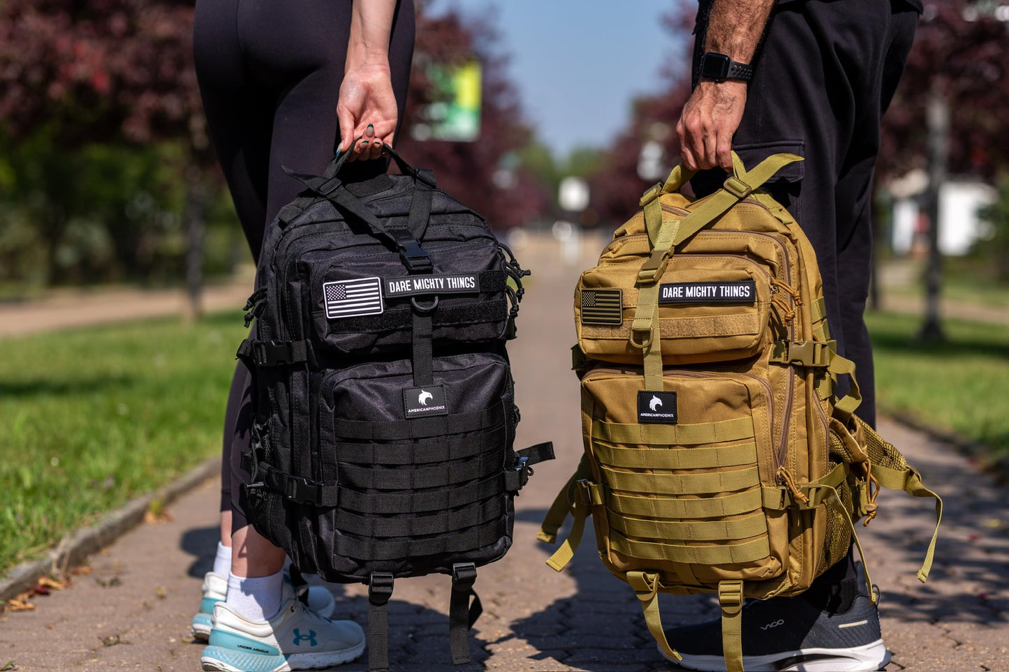 AMERICANPHOENIX 45L Elite Tactical Backpack | 3X Stronger Work & Military Backpack | Water Resistant and Heavy Duty | 3 Day MOLLE Bug Out Bag (Carbon Black)