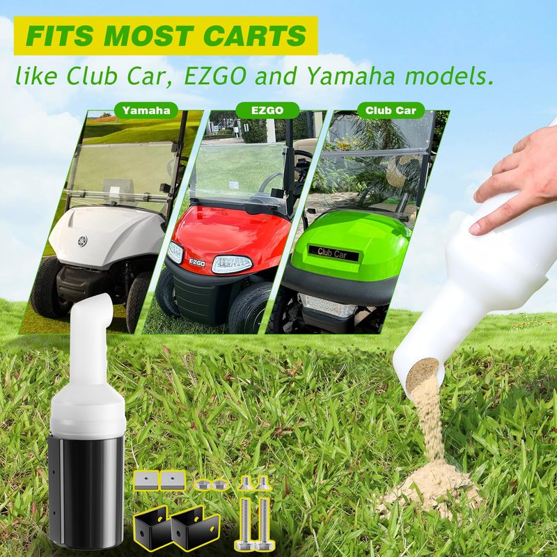 DRIVE UP Golf Cart No-Drilling Sand Bottle Assembly Universal for Club Car EZGO Yamaha Models, Large Capacity Divot Filler Sand Bottle with Rattle Proof Holder
