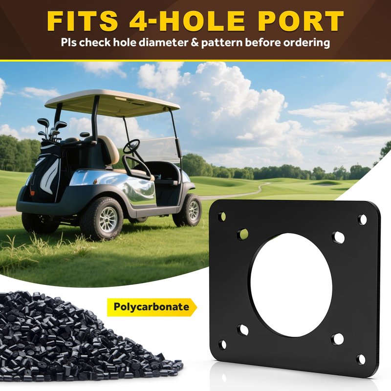 Bumbee Golf Cart Charging Port Adapter 4 Holes Compatible with Carts Charging Plug Part Type for Lithium Battery Conversion and On-Board Charging