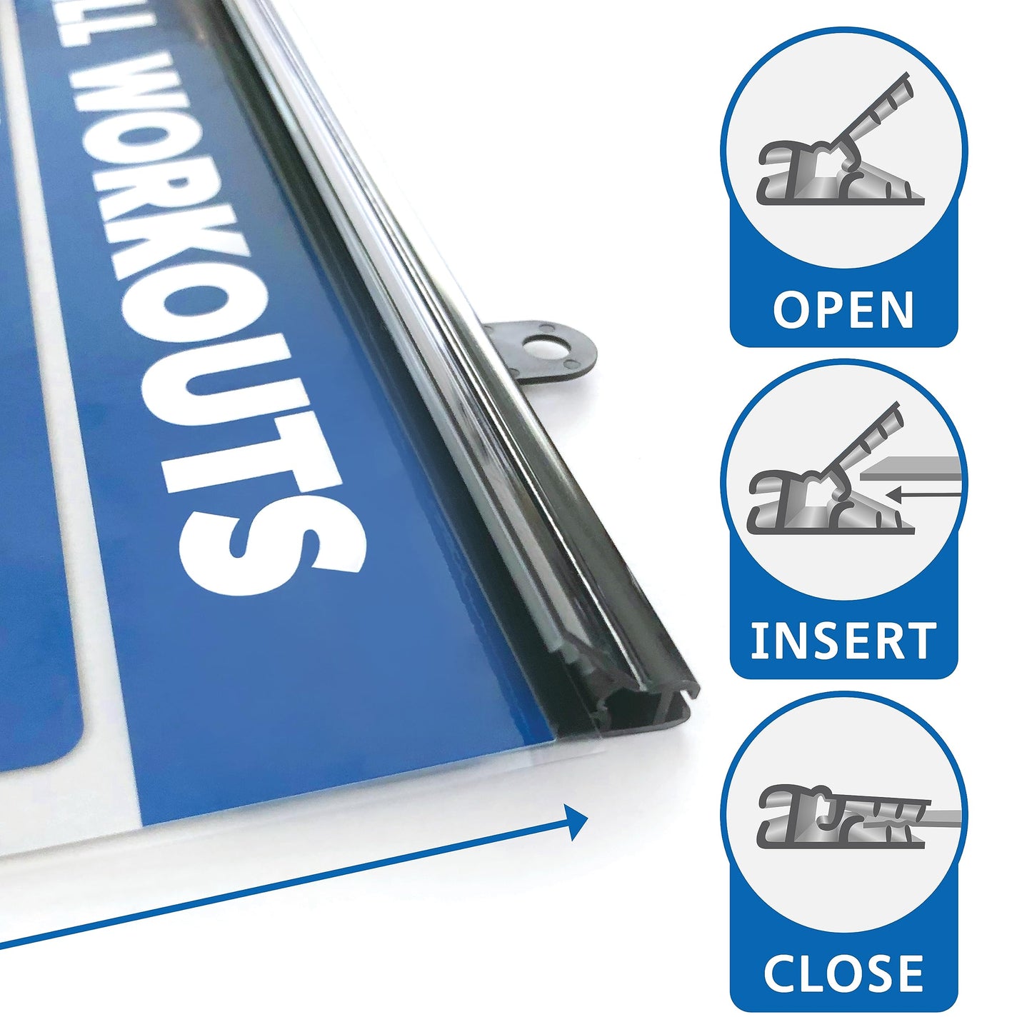 Palace Learning Plastic Poster Frame Hanger Clip Kit - Black, 18" x 24" & 18" x 27" - Vertical Layout Posters Only (2 Pack)