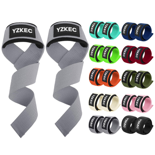 YZKEC 24" Cotton Weight Lifting Wrist Straps with Neoprene Cushioned Padded for Wrist Support and Protection，Weightlifting，Strength Training，Bodybuilding，Powerlifting，Dumbbell Workout，Men and Women