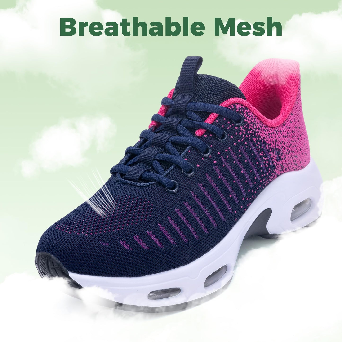 Women's Sneakers Slip on Walking Tennis Shoes Easy to Wear RoseBlue US 7