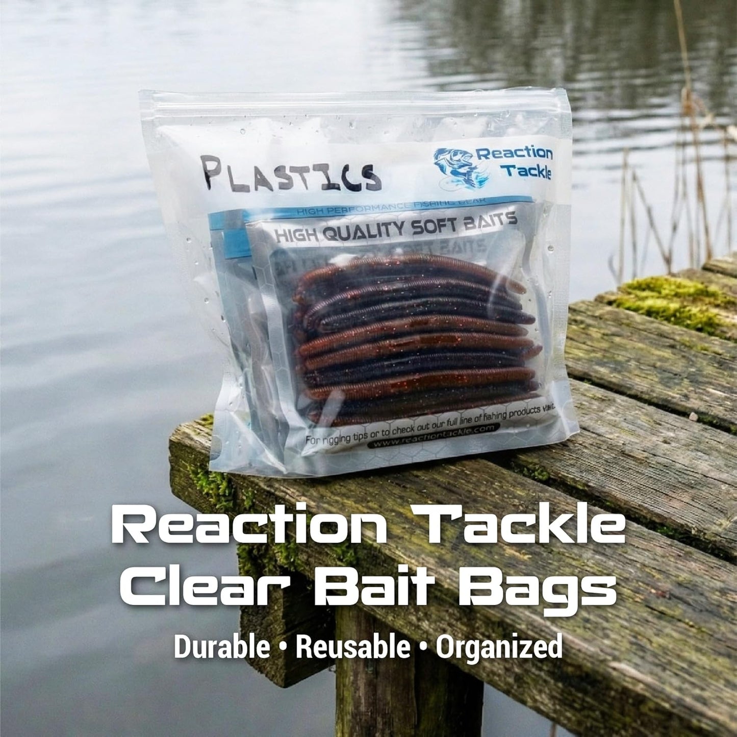 Clear Bait Bags for Soft Plastics - Resealable Fishing Organizer Pouches | Tear Resistant Storage for Lures & Worms