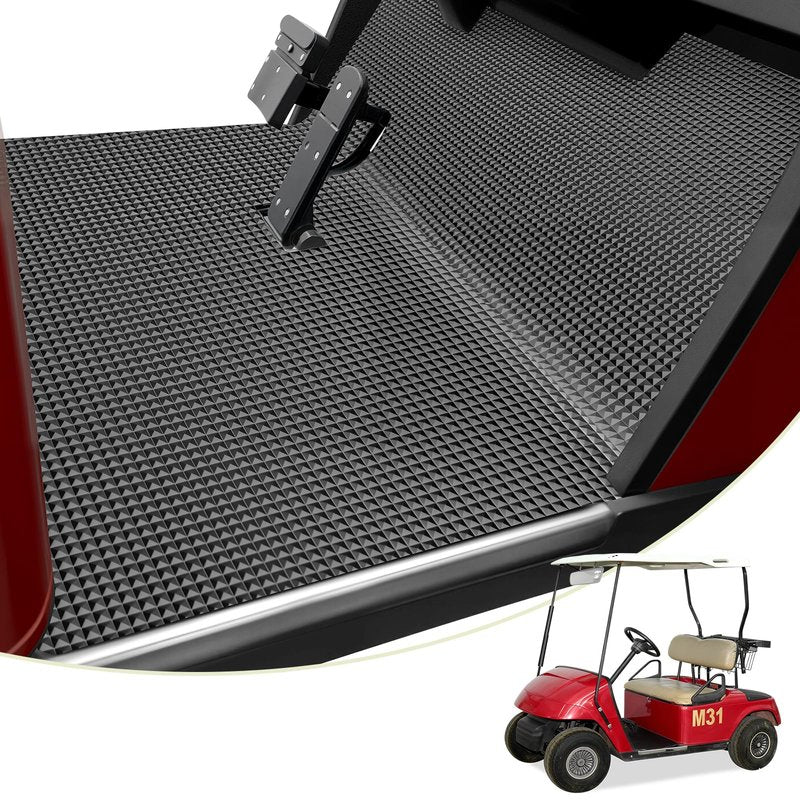 Tecoom Golf Cart Floor Mat Fit for EZGO TXT, Custom Front Golf Cart Feet Mats, Durable Replacement Full Coverage Liner Mats, Black