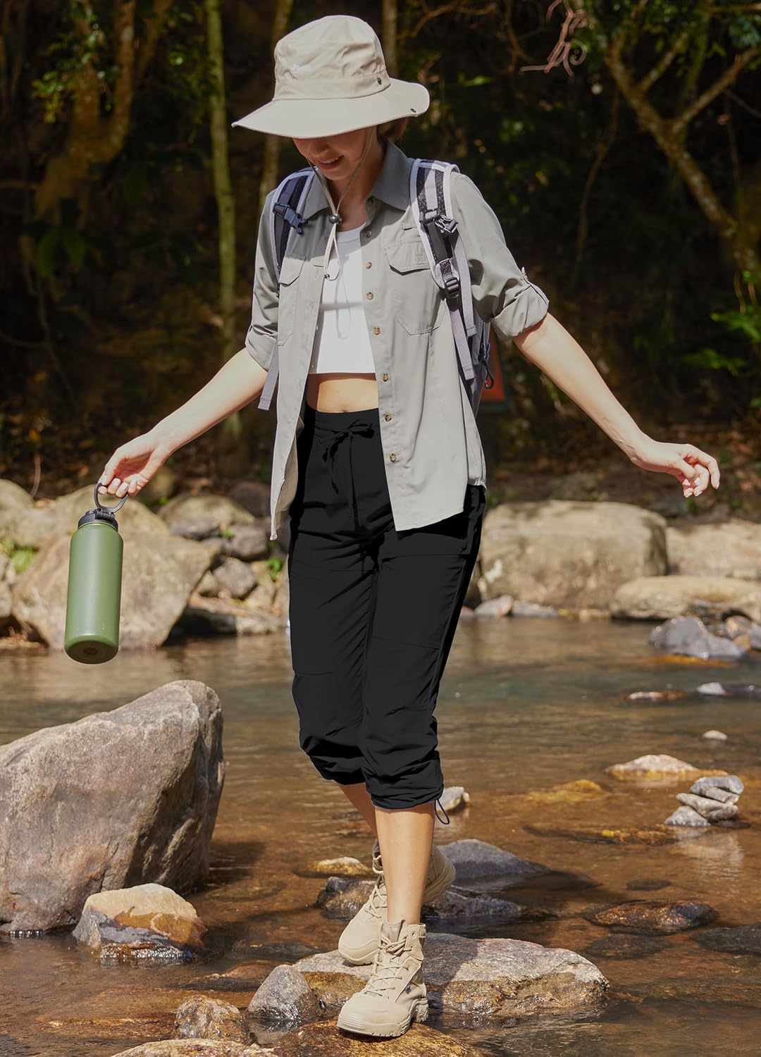 Libin Women's Hiking Pants - Lightweight Quick-Dry Water-Resistant Cargo | 5 Pockets for Outdoor Travel