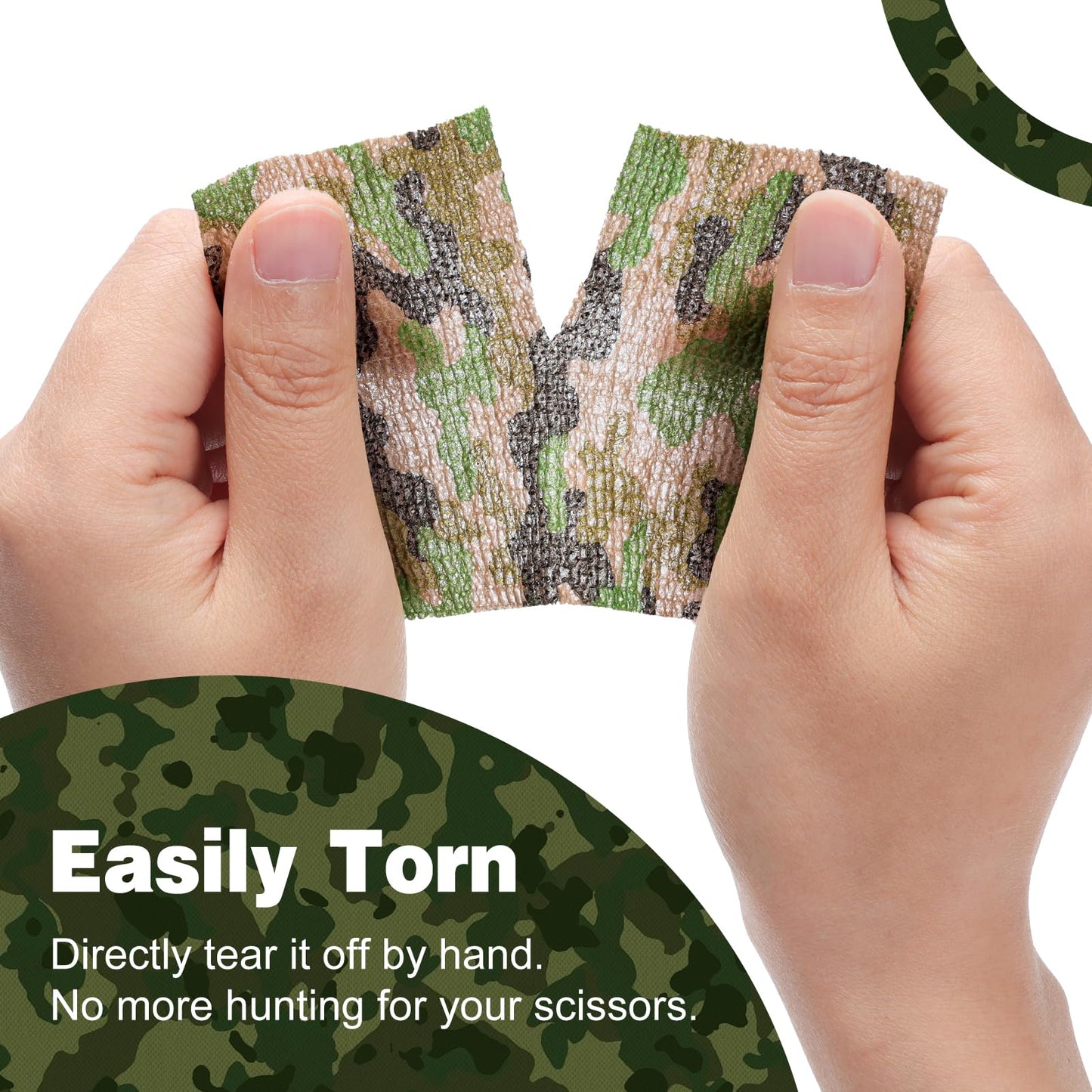 AZEN 12 Pack Camo Self Adhesive Bandage Wrap, 3" X 5 Yards Elastic Cohesive Bandage Wrap, Athletic Tape, Tattoo Tape Wrap, Vet Wrap, Ankle Tape (Camo)