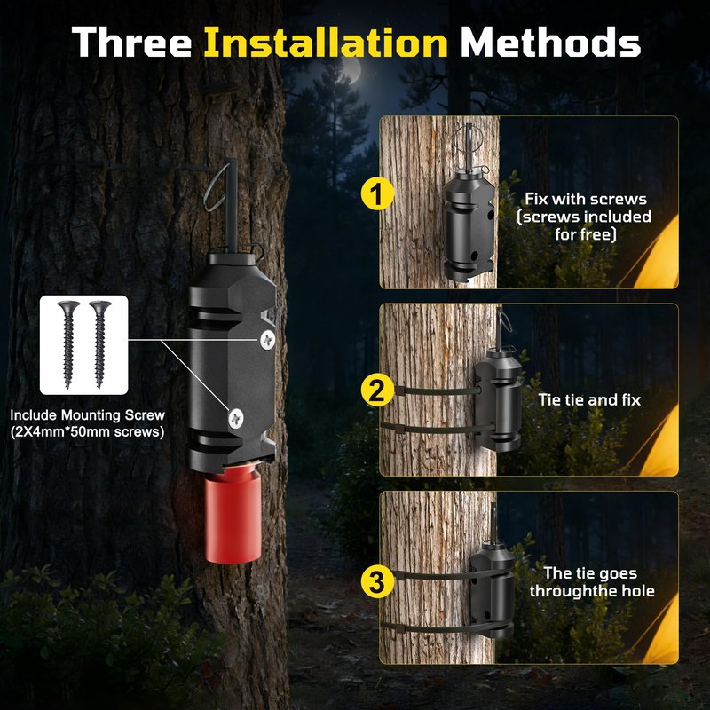 2 Pack Trip Alarm, Perimeter Trip Alarm, 12 Gauge Camping Trip Wire Alarm Device, Early Warning System for Camping and Outdoor Safety/Bear Deterrent, Camping Safety(Adapter Not Include