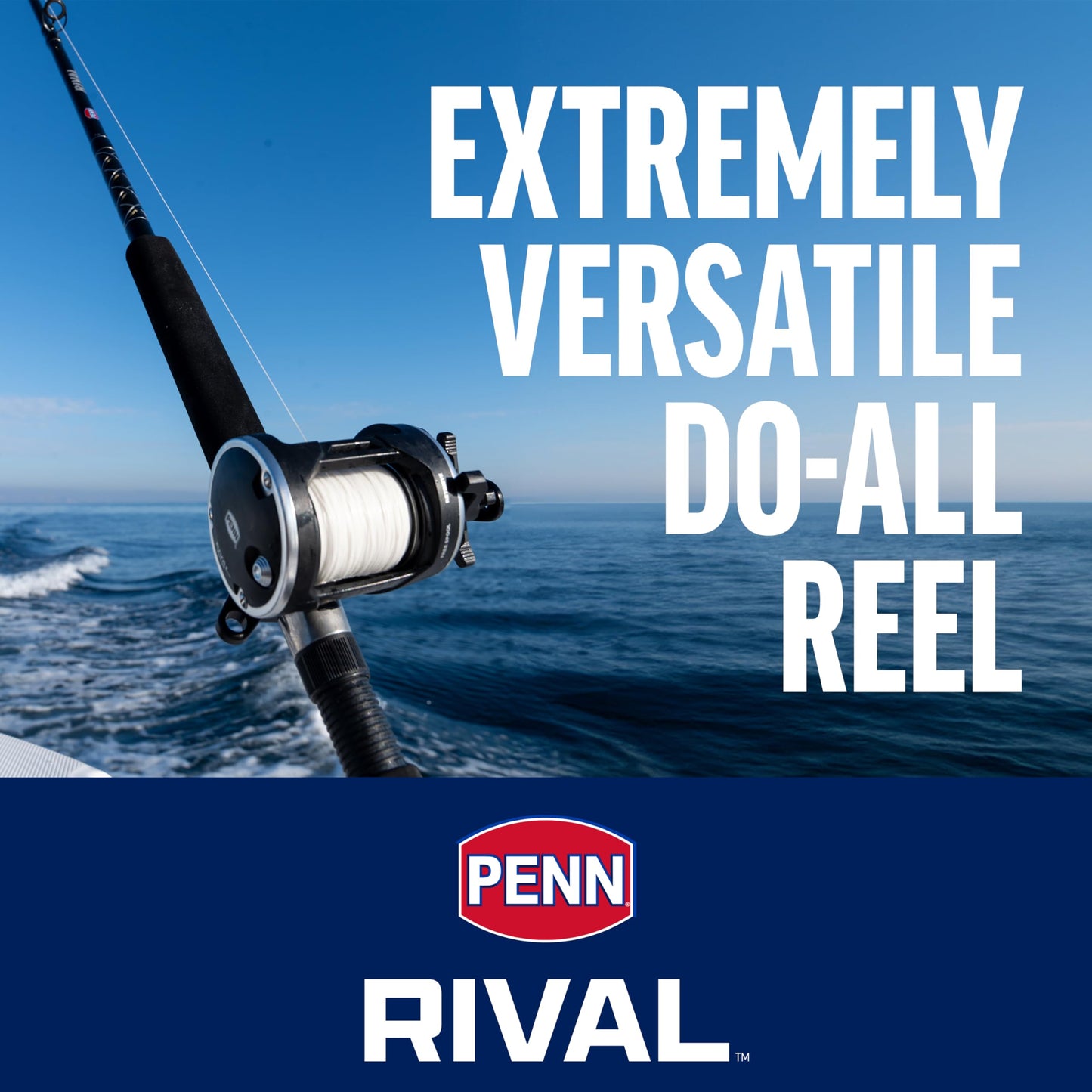 PENN Rival Level Wind Conventional Nearshore/Lake Fishing Reel, HT-100 Star Drag, Max of 15lb | 6.8kg, Forged and Machined Aluminum Spool