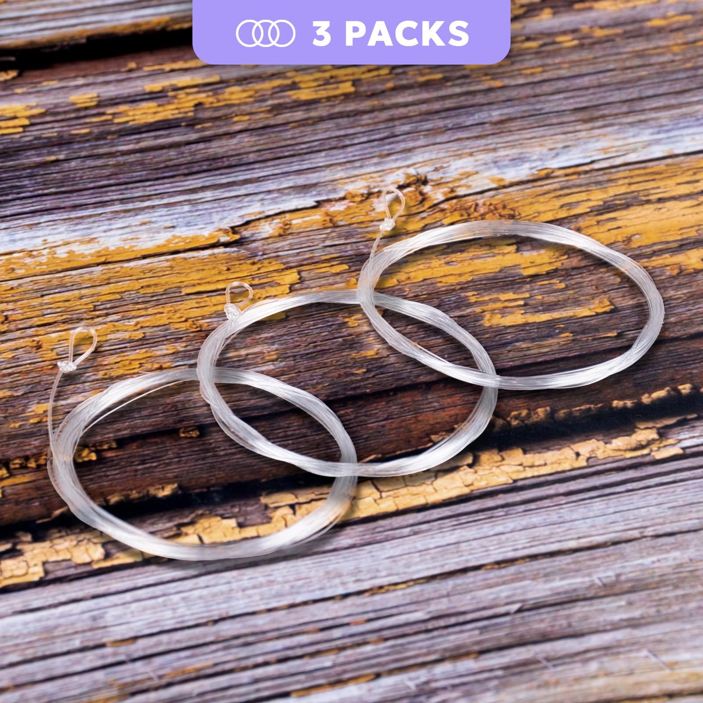SF 3 Packs Pre-Tied Loop Fly Fishing Tapered Leader Fluorocarbon 7.5FT 0X