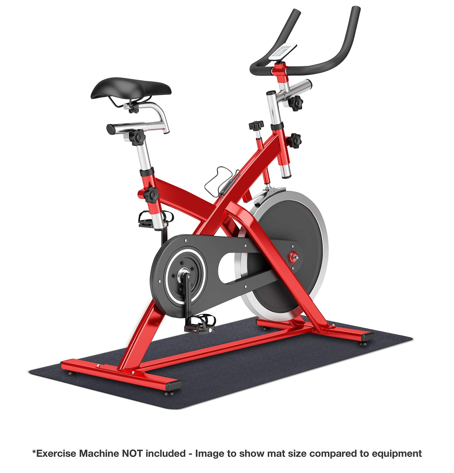 MotionTex Exercise Equipment Mat for Under Stationary Bike, Spin Bike, Fitness Equipment, Home Gym Floor Protection, 24" x 60", Black
