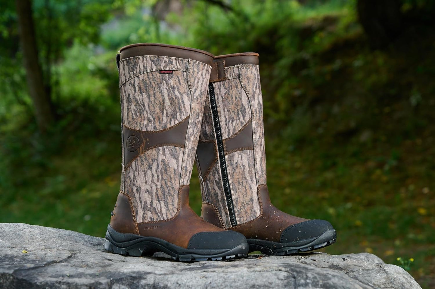 PreyMaster Men's Waterproof Snake Boots - Knee High, Puncture-Resistant, Camo Leather | 17" Height, Comfortable Rubber Sole
