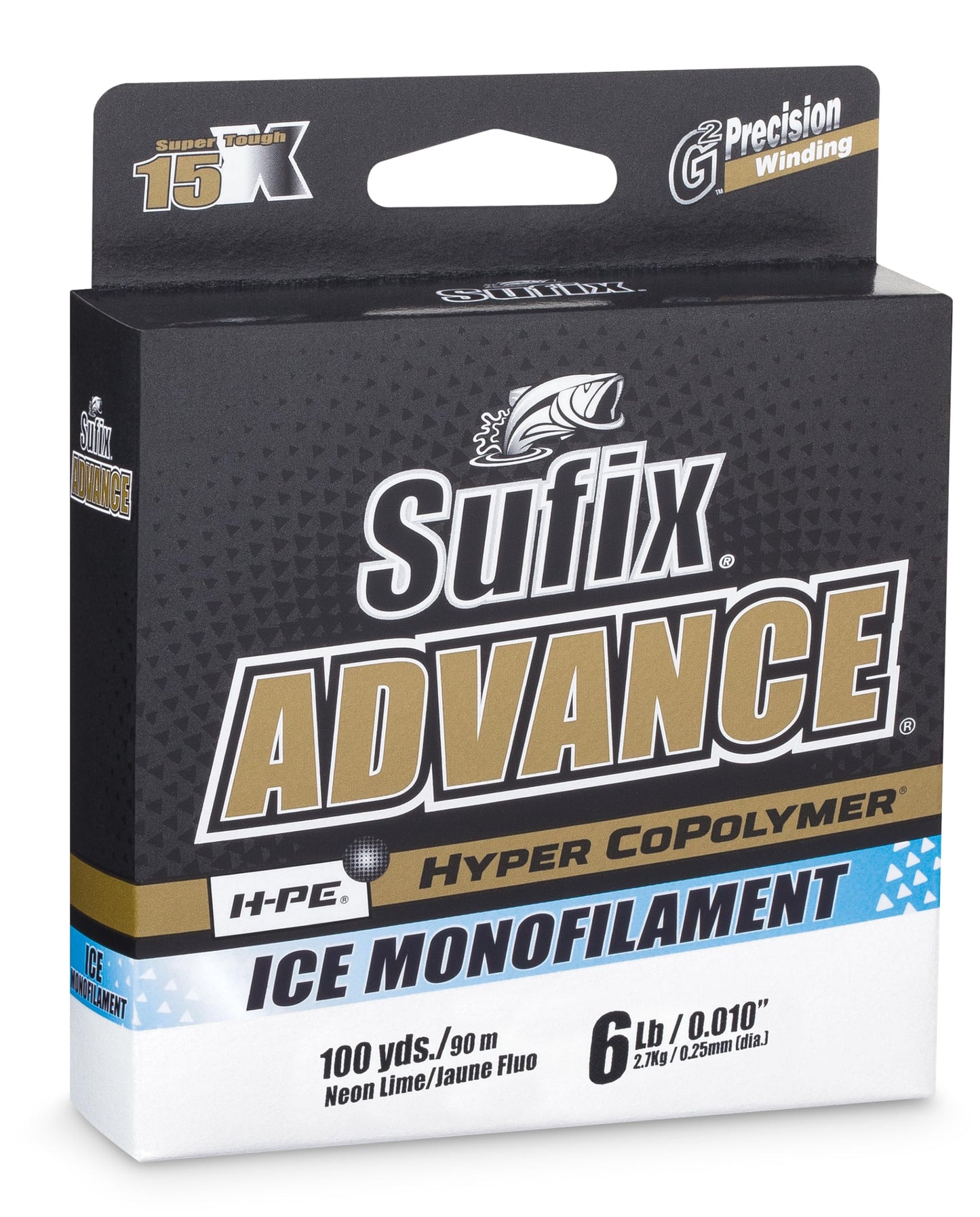 Sufix Advance Ice Monofilament 2 lb Clear