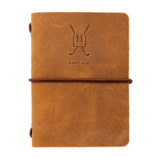Handy Picks Leather Golf Log Book, Handmade n Refillable, Golf Log n Yardage Book Included, Buckskin