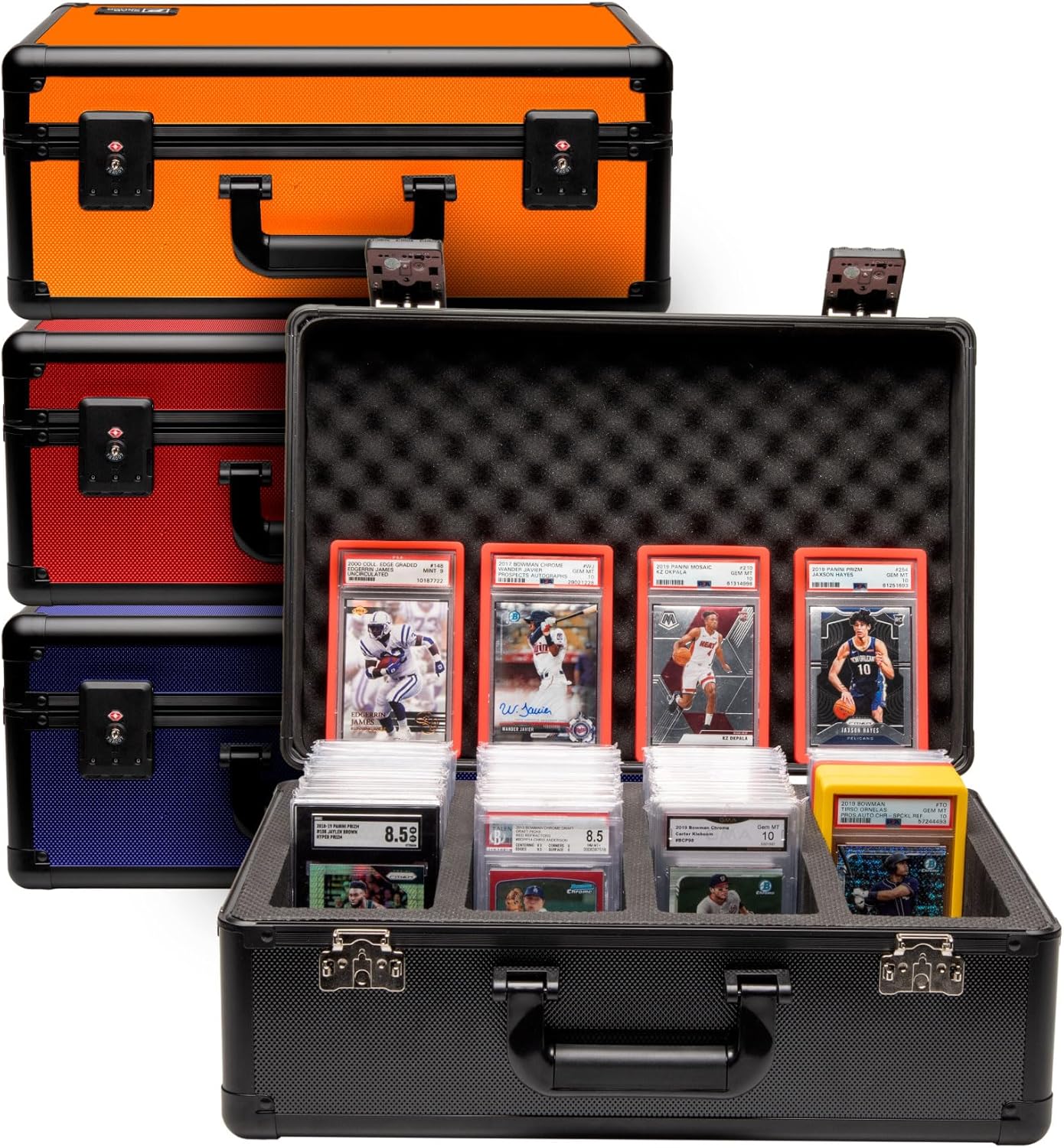 SLAB ARMOR Graded Card Storage Box - Holds 160+ PSA Slabs | Black Case with TSA Approved Lock