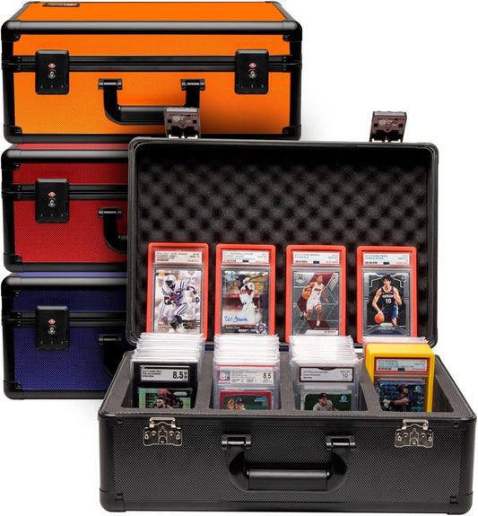 SLAB ARMOR Graded Card Storage Box - Holds 160+ PSA Slabs | Black Case with TSA Approved Lock
