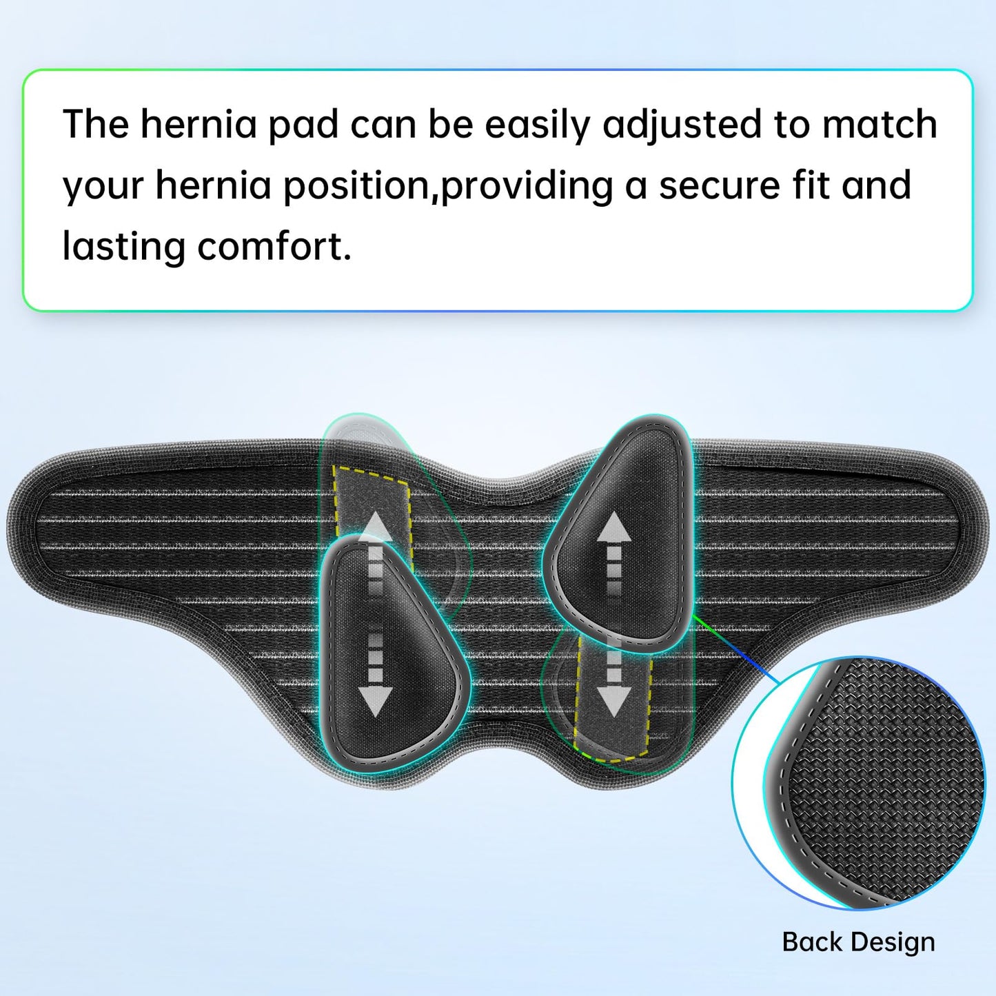 ZEAZEN Hernia Belt for Men - Adjustable Support Brace, Comfortable & Breathable Design, Ideal for Single/Double Inguinal Hernia Pain Relief, Discreet Wear for Everyday Use (Black, Medium)