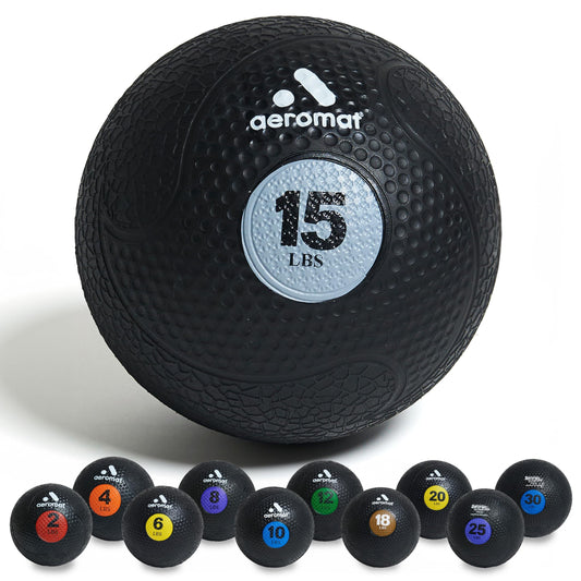 Aeromat Medicine Ball Set: Weighted Medicine Balls for Exercise 2-30lbs - Weight Ball, Med Ball for Workouts, Weighted Balls for Exercise, Extremely Durable - 15lb Sky