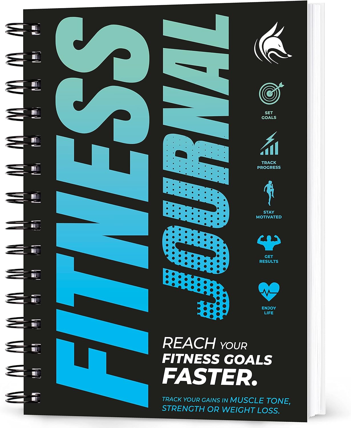Clever Fox Fitness Journal - Daily Workout Log Book for Men & Women | A5 Size, Ocean Blue, Spiral-Bound