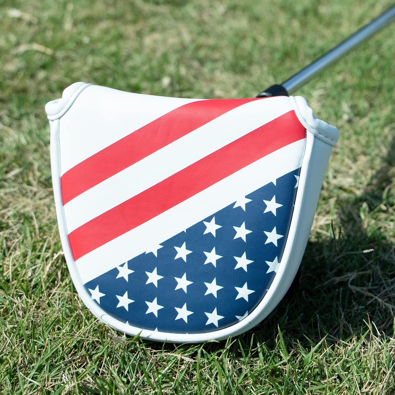 USA Putter Cover Mallet Putter Headcover with Magnetic Closure Golf Club Head Covers Mallet Putter Cover for Scotty Cameron Odyssey