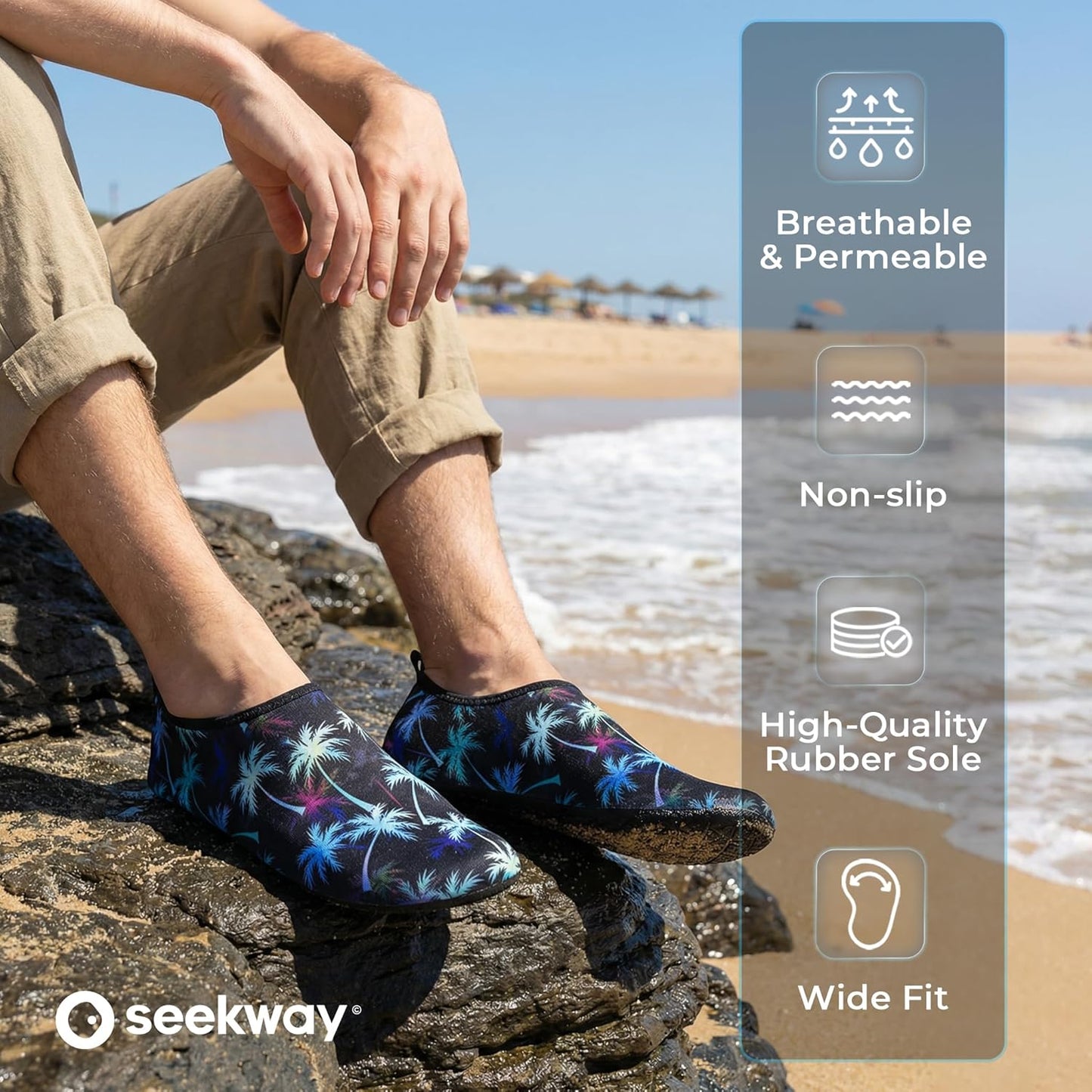 Water Shoes for Men & Women - Quick-Dry Aqua Socks with Non-Slip Design for Beach, Swim, River & Pool | Black