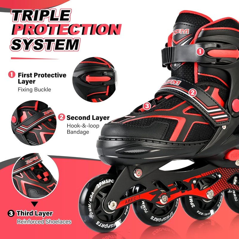 Torinx Inline Skates for Kids | Adjustable Light-Up Roller Skates for Ages 5-12 - Perfect for Beginners