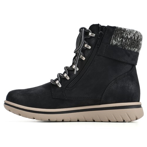 CLIFFS BY WHITE MOUNTAIN Women's Shoes Hearten City Hiker Boot, Black/Fabric, 7 W