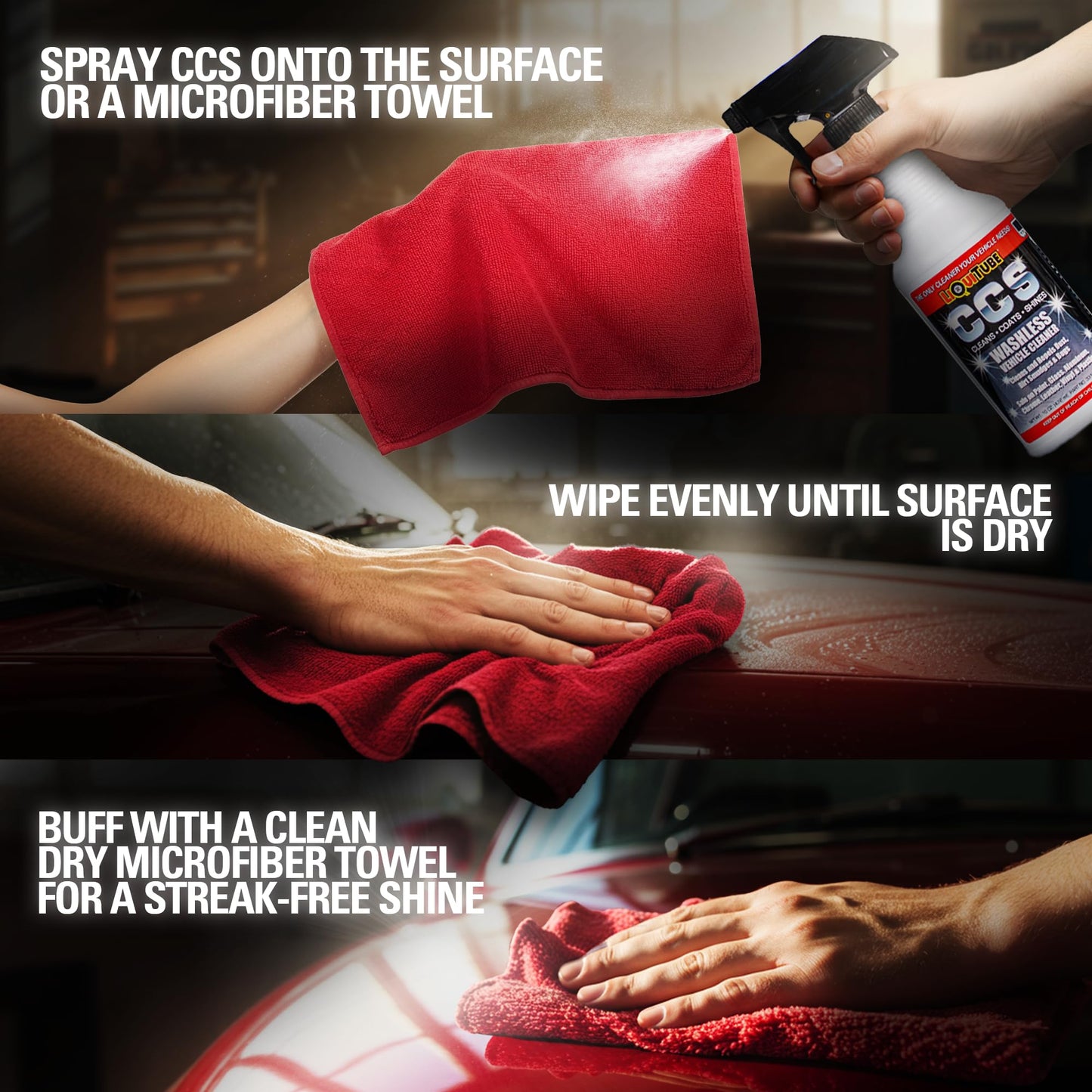 LiQuiTube CCS Multi Surface Cleaner - Bug Remover for Motorcycles, Cars, Trucks, RVs, Boats - Polymer Chain Clear Coat Ceramic Alternative - Top Coat Shine and Protection Technology (32 oz)