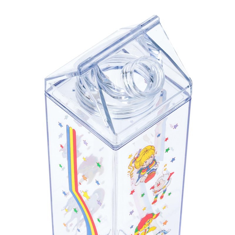 Silver Buffalo Rainbow Brite Featuring Twink, Puppy Brite, and Starlite Plastic Milk Carton Pitcher Bottle, 16.2 Ounces