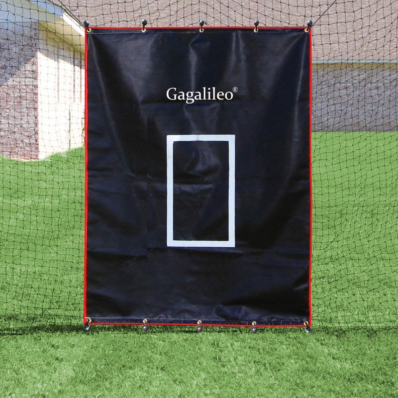 Gagalileo Baseball Softball Pitching Vinyl Hitting Backstop Rubber Target Padding for Outdoor Vinyl Batting Cage Rubber Padded Black Backstop Mat Softball Chain Link Hanging Rolling Baseball Backstop