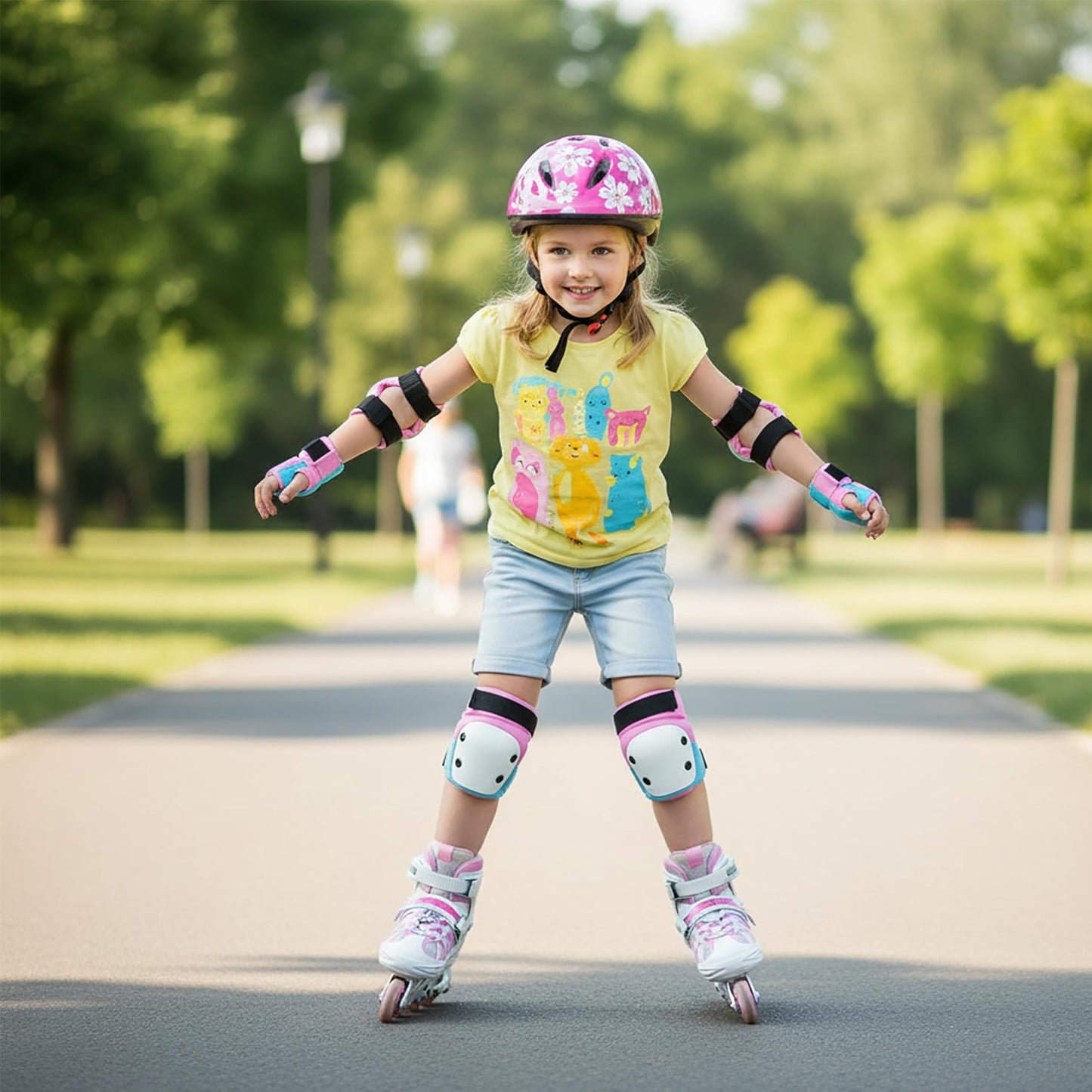 Kids Knee Pads and Elbow Pads Set for Roller Skates Girls 5-8,Roller Blades and Skateboarding Protective Gear Set Accessories,Ice Skate Guard and Skateboard Elbow Pad for Kids 5-8,Size XS