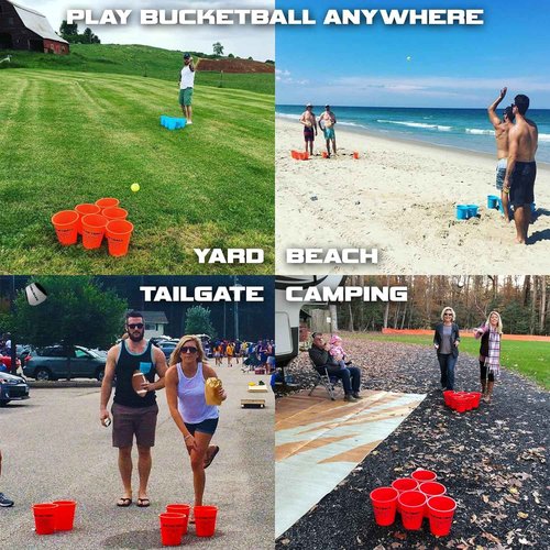 BucketBall | Beach Edition Combo Pack | Ultimate Beach, Pool, Yard, Camping, Tailgate, BBQ, Lawn, Water, Indoor, Outdoor Game – Best Gift Toy for Adults, Boys, Girls, Teens, Family