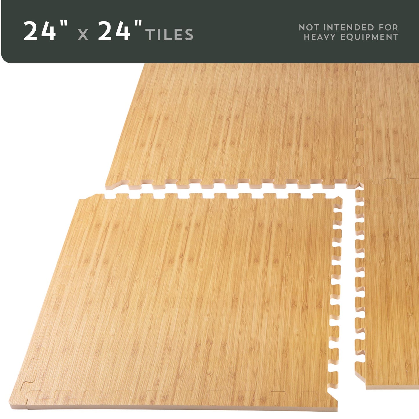 Forest Floor 3/8 Inch Thick Printed Foam Tiles, Premium Wood Grain Interlocking Foam Floor Mats, Anti-Fatigue Flooring – Stylish Flooring Solution, Light Bamboo, 100 Sq Ft