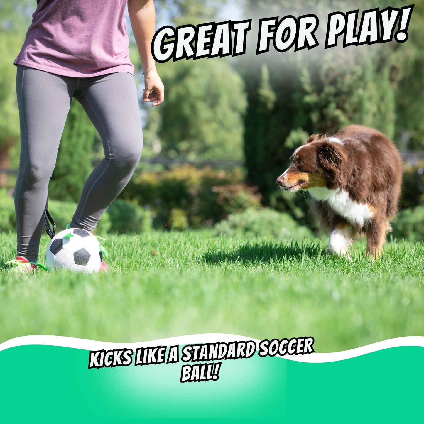 Hyper Pet Grab Tabs Dog Soccer Ball with Straps (7.5") Indoor or Outdoor; Interactive Durable Fetch Ball with Tug Toy for All Dog Breeds