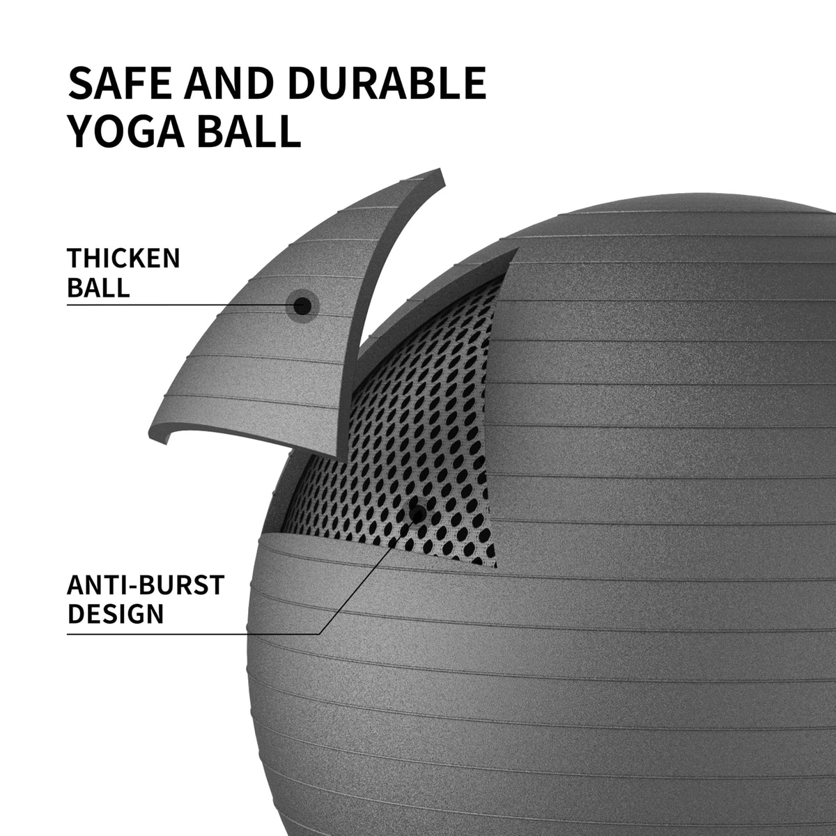 FITMIND Exercise Balls Set 22-30 Inch & 9 Inch, Small Pilates Ball with Pump, Pregnancy Ball for Women, Yoga Balls for Exercise, Small Exercise Ball for Between Knees, Stability, Physio