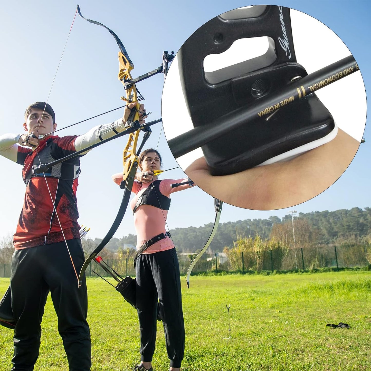 Archery Magnetic Metal Arrow Rest - 4 Pcs Adhesive Arrow Rests for Recurve Bow Targeting & Hunting
