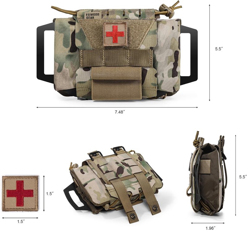 Tactical IFAK Pouch - Rapid Tear-Away First Aid Kit for Outdoor Travel | Emergency Survival Bag