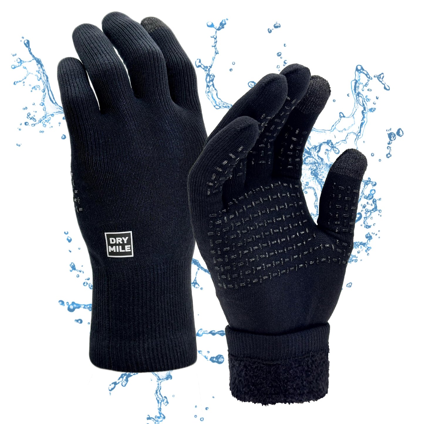 DRYMILE Alpine Waterproof Gloves - Warm Thermal Fleece Touchscreen Winter Gloves for Men & Women - Work, Hiking, Skiing, Running, Biking, Riding Glove. Ideal for Cold Weather - XL, Black