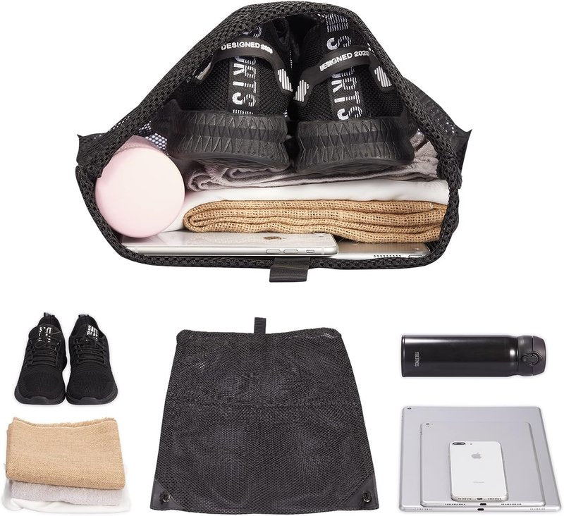 Mesh Drawstring Bag - 2-Pack for Gym, Laundry & Beach Finds | Versatile Mesh Storage Solution