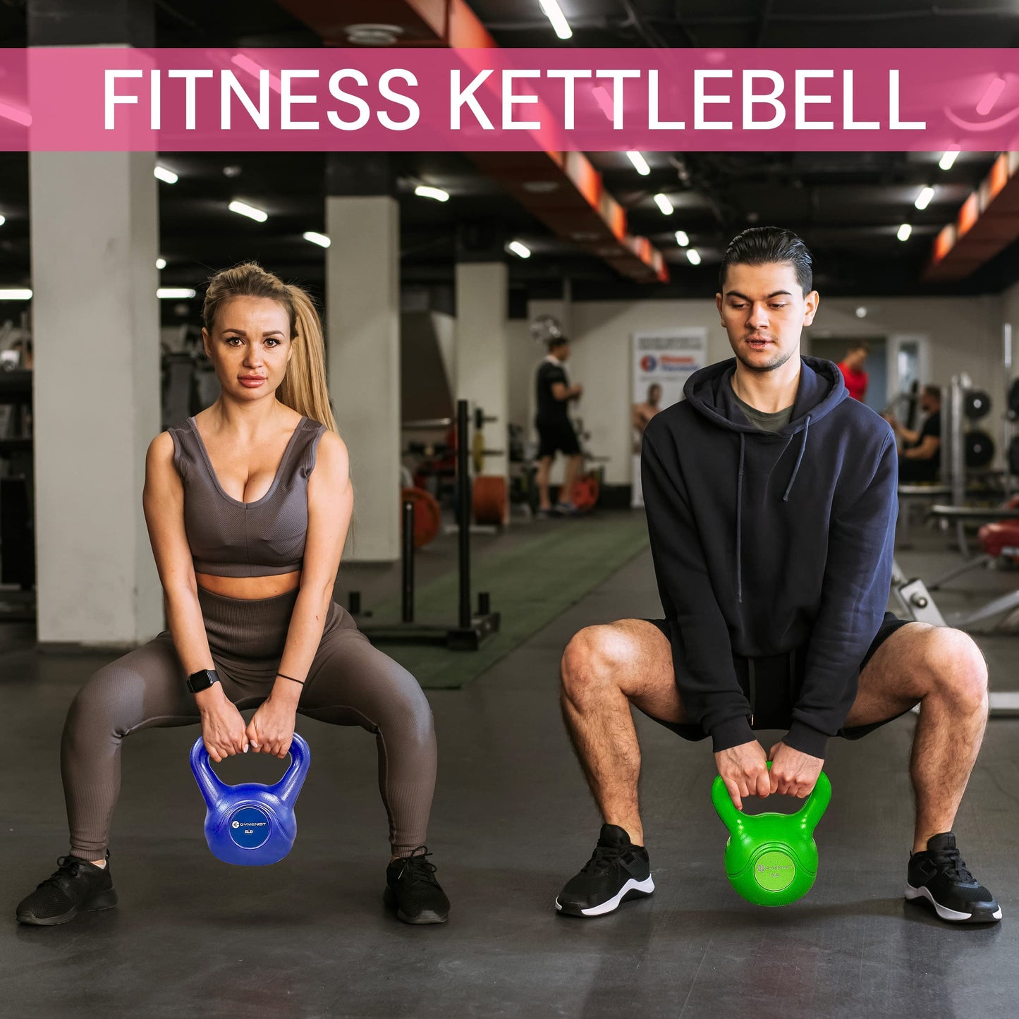 GYMENIST Exercise Kettlebell Fitness Workout Body Equipment Choose Your Weight Size(12 LB)