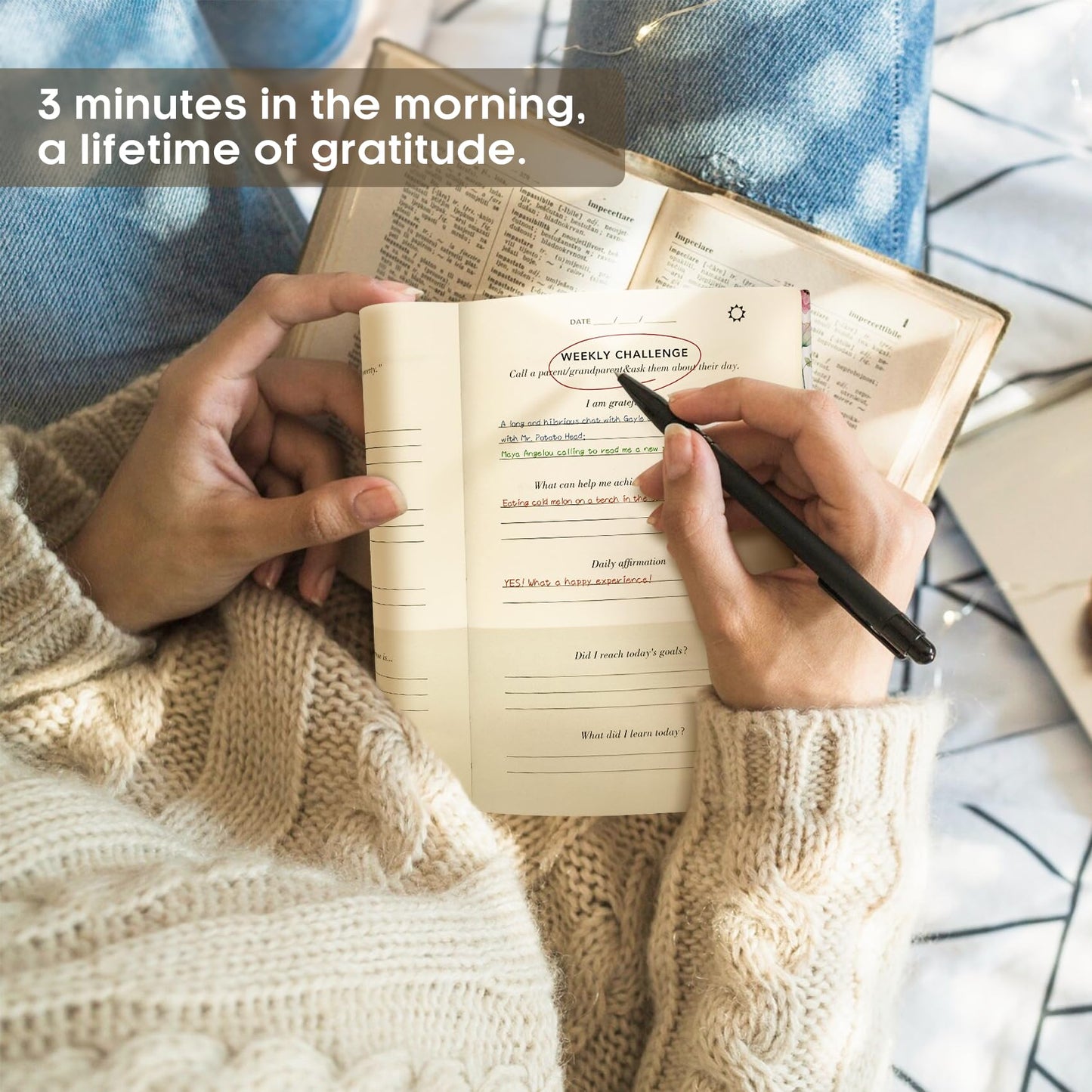 Gratitude Journal for Women – Undated Daily Mindfulness & Manifestation Journal with Prompts for Cultivate Affirmations, Positivity, Self-Care & Happiness - Wildflowers