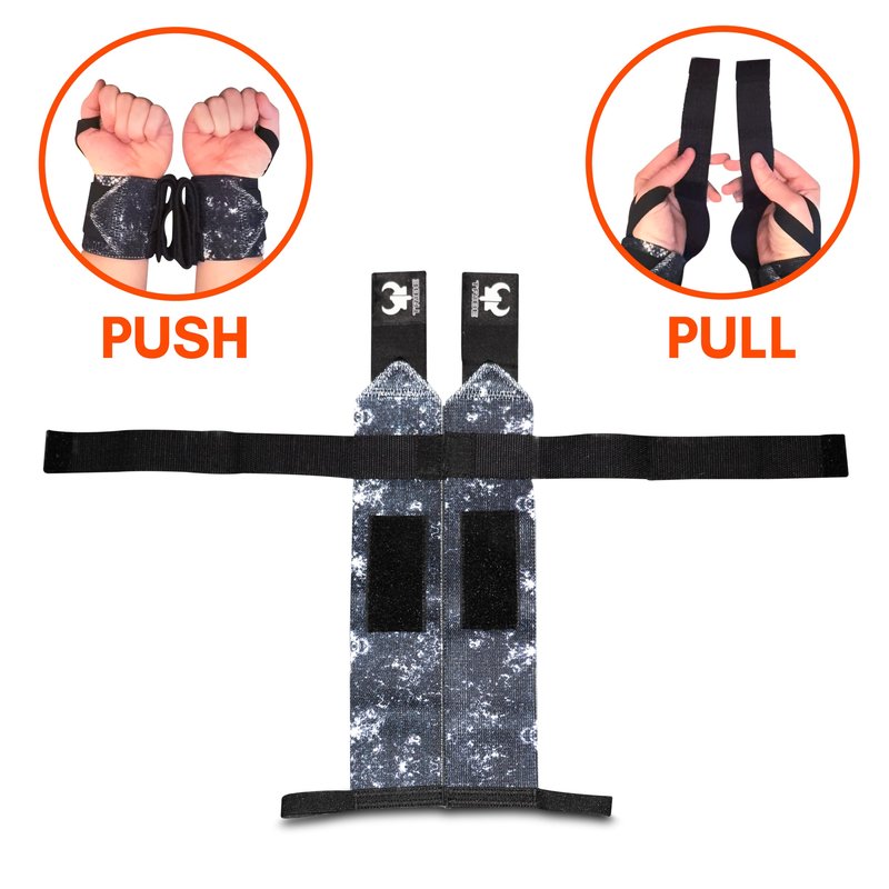 Heavy-Duty 2-in-1 18" Wrist Wraps & Lifting Straps for Weightlifting – WRIST WRAPS + WRIST STRAPS IN ONE - Non-Slip Silicone Grip, Adjustable Wrist Support, Heavy Duty Deadlift Straps – Gym Accessories for Strength Training, Powerlifting, Bodybuilding