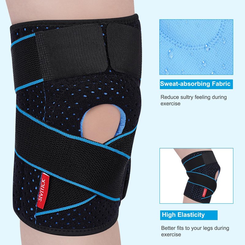SIVITICK Knee Brace Support for Women & Men Plus Size with Side Stabilizers & Patella Gel Pad for Knee Pain Relief, Arthritis, Meniscus Tear, Injury Recovery, Running