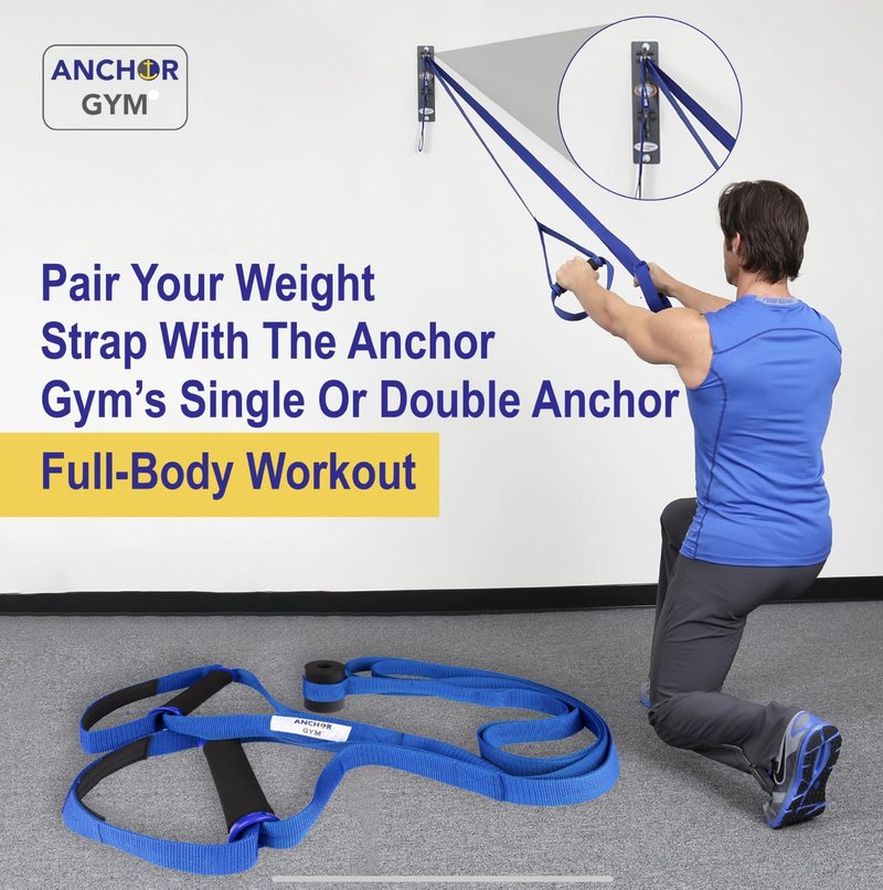 Anchor Gym Body Weight Resistance Straps - Adjustable Body Weight Training Straps, Stretching & Full-Body Training - Exercise Straps with Handles for Home Gym Workouts