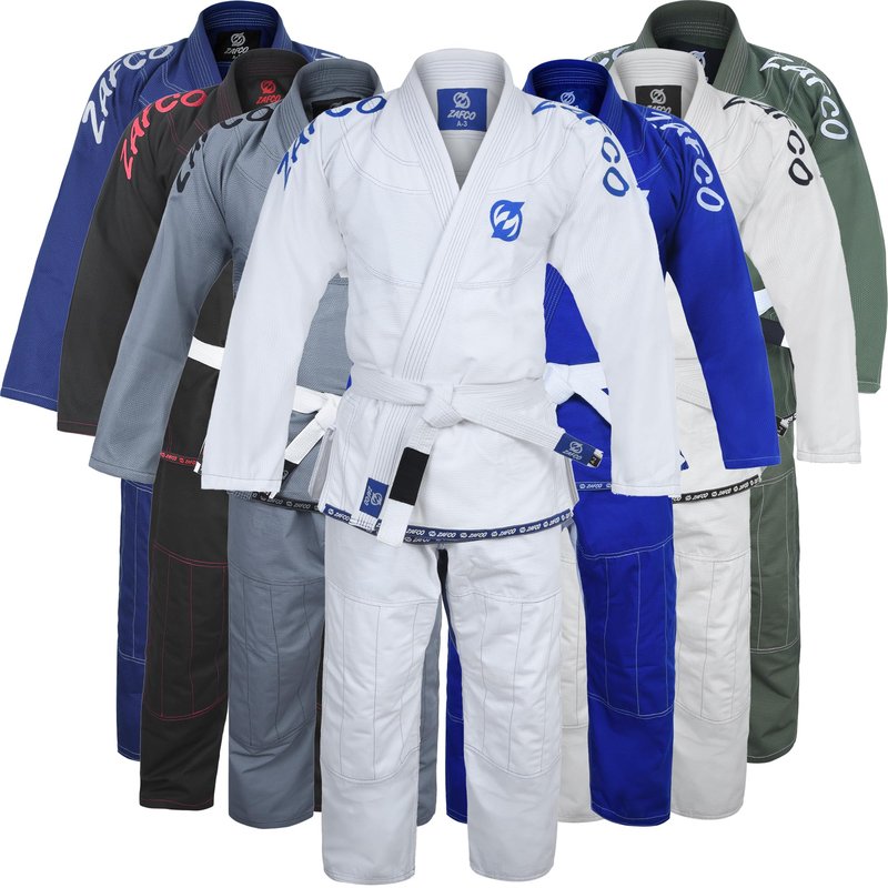 Zafco Sports Brazilian Jiu Jitsu Gi BJJ Gi for Men & Women Grappling gi Uniform Kimonos Light, Preshrunk, with White Belt (White, A3)