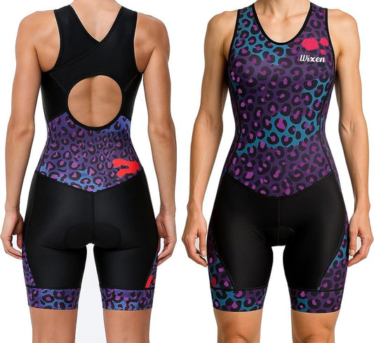 Women's Triathlon Tri-Suit - Quick-Drying Sleeveless Racerback Bodysuit | Blue