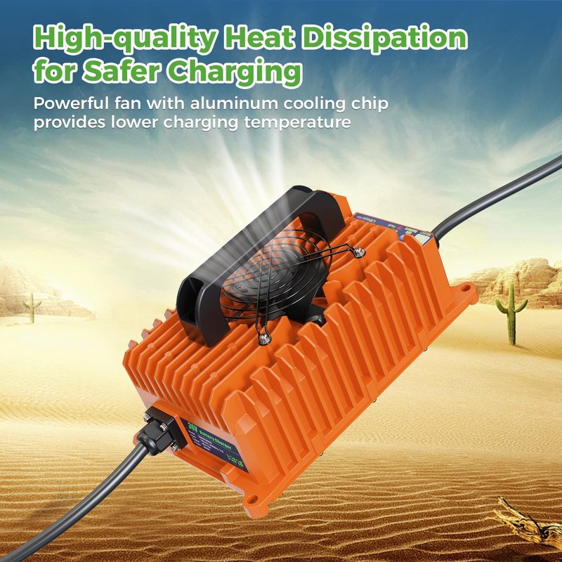 10L0L Smart Golf Cart Battery Charger for EZGO TXT, 18 AMP 36 Volt Golf Cart Charger with D Style Plug Fits Lead-Acid and Lithium Battery