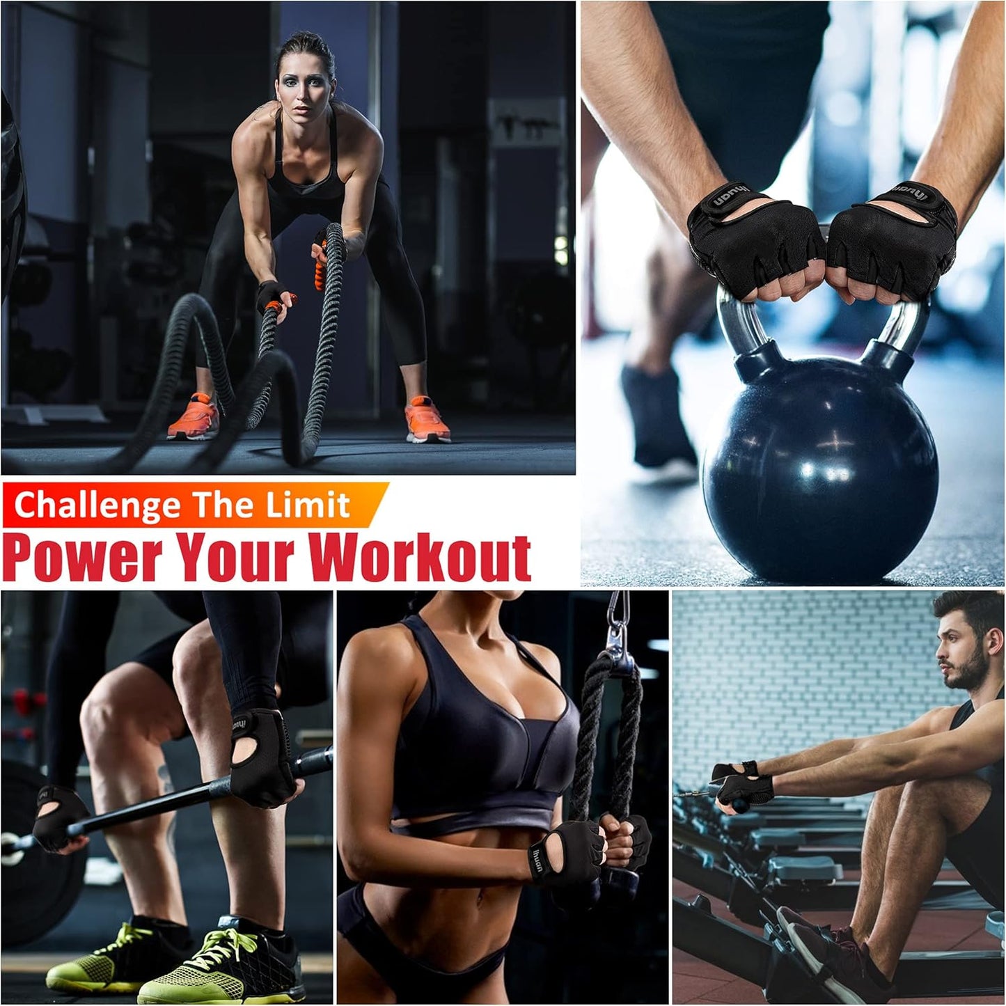 Ihuan Workout Gym Gloves - Weight Lifting & Exercise Grip | Lightweight, Breathable Design for Men & Women