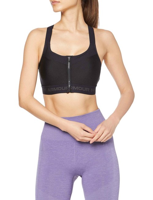 Under Armour Women's Armour High Crossback Zip Bra , Black (001)/Jet Gray , 38B